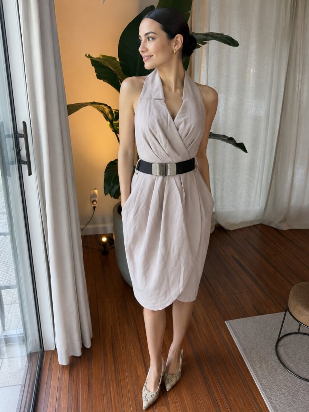 Max and Cleo Draped Halter Cocktail Dress – Size 4